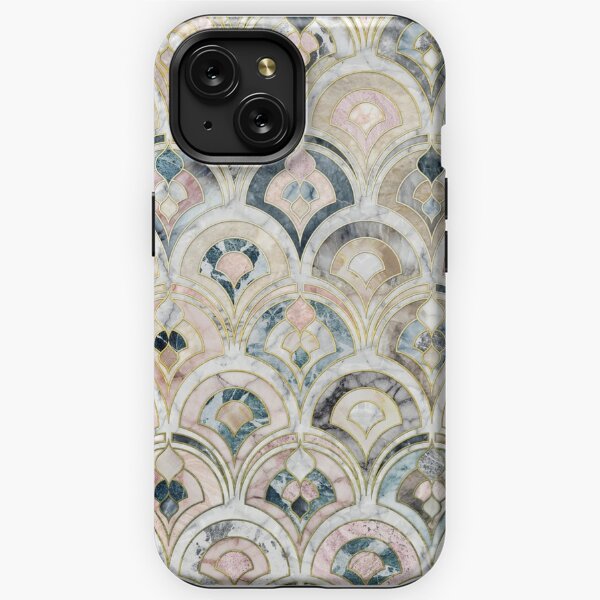 Art Deco Marble Tiles in Soft Pastels iPhone Tough Case