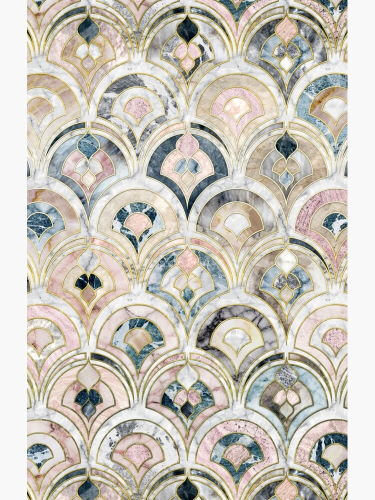 Art Deco Marble Tiles in Soft Pastels by micklyn
