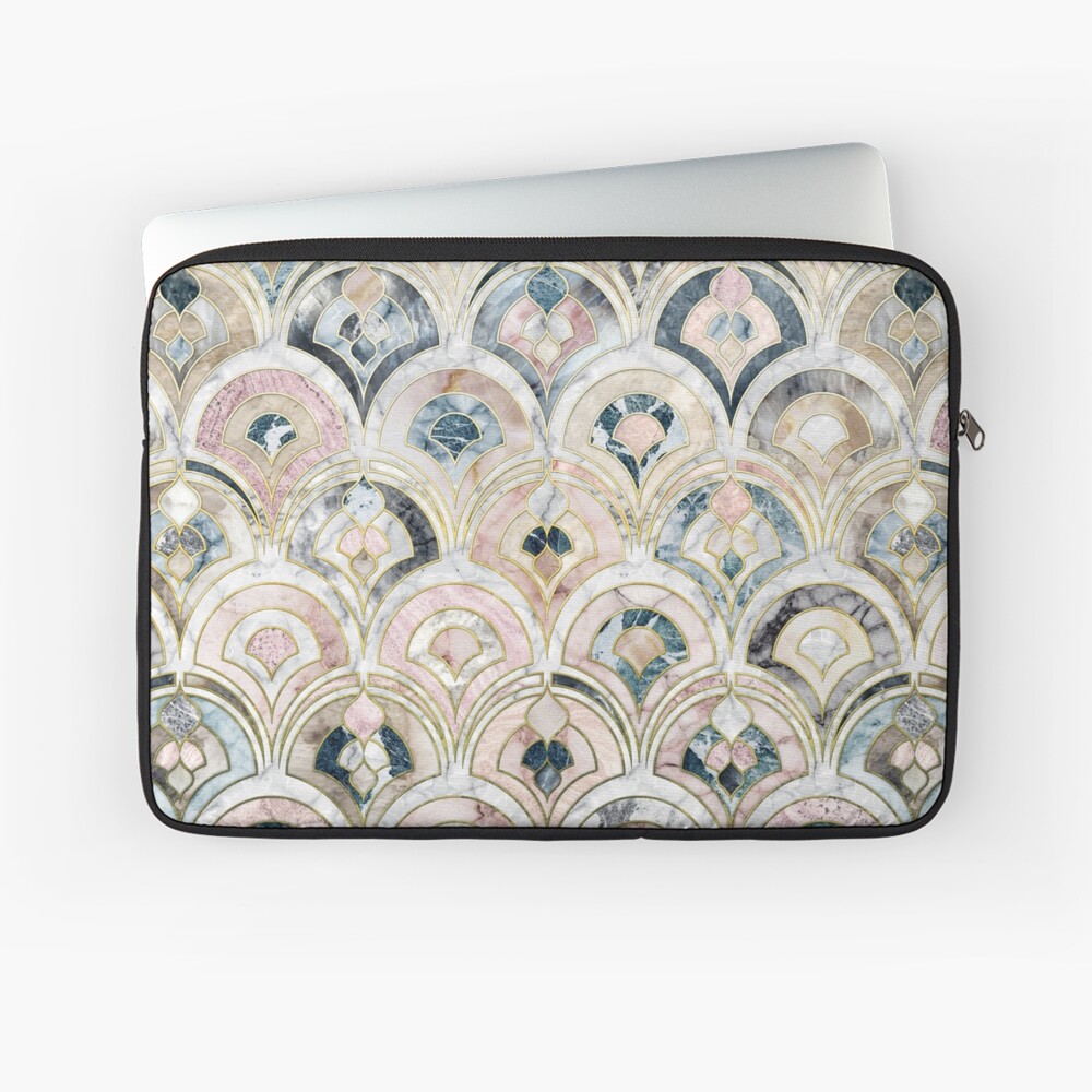 Art Deco Marble Tiles in Soft Pastels Laptop Sleeve