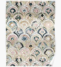 Art Deco Marble Tiles in Soft Pastels Poster