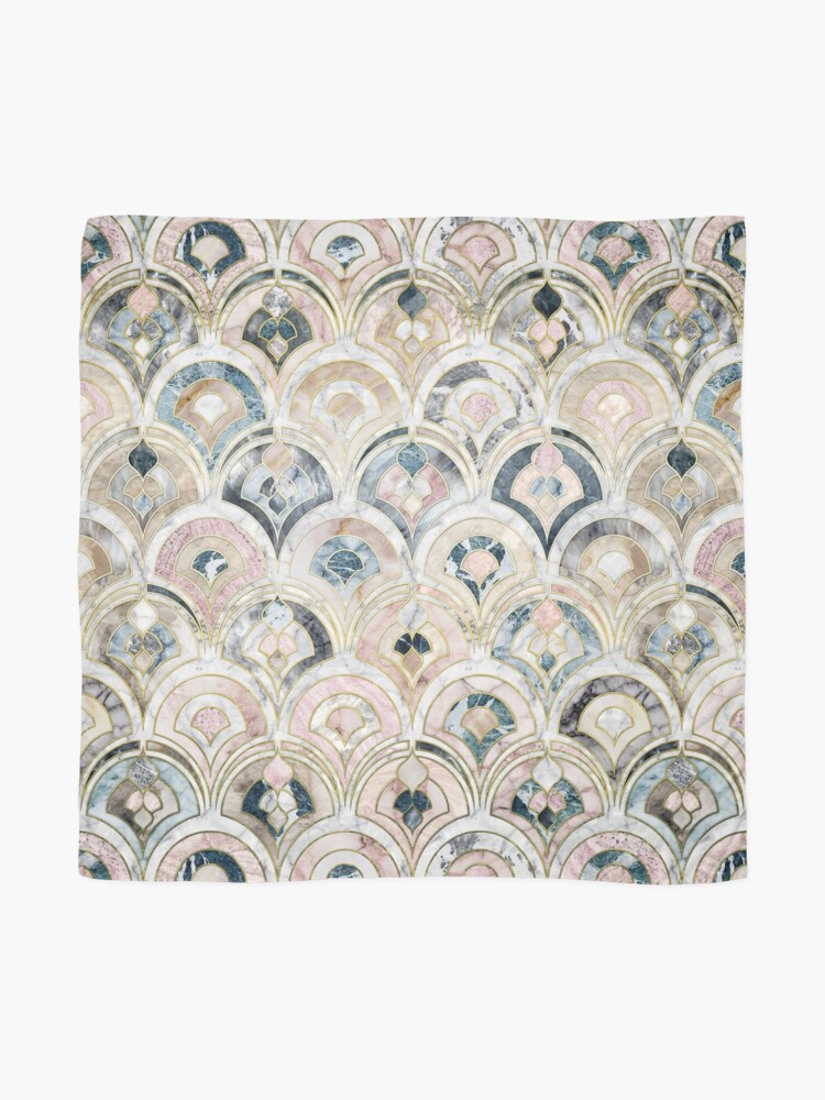 Alternate view of Art Deco Marble Tiles in Soft Pastels Scarf