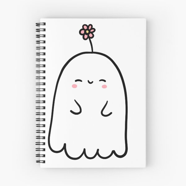 Item preview, Kawaii smiling ghost with a flower headband designed and sold by Ameliafavs.