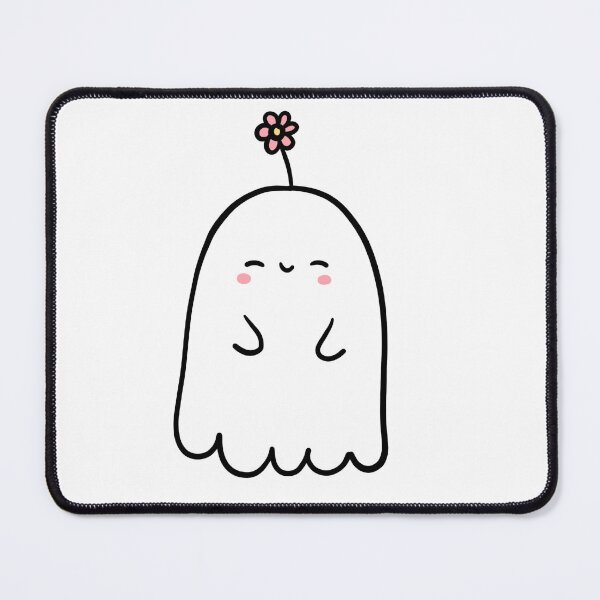 Item preview, Kawaii smiling ghost with a flower headband designed and sold by Ameliafavs.