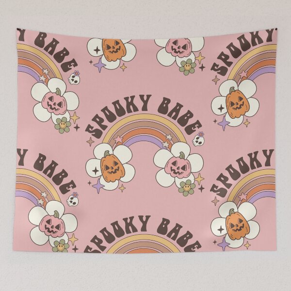 Item preview, Pink Spooky Babe Retro Rainbow  designed and sold by ArtMeetsPizza.