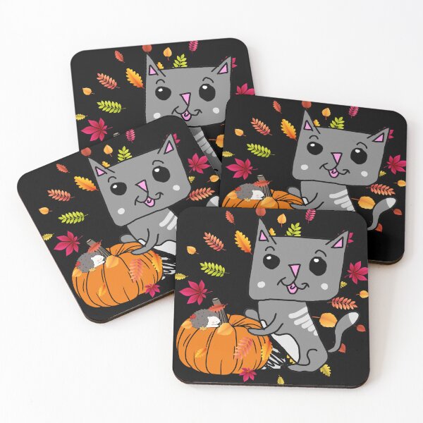 Item preview, Autumn kitten leaves pumpkin hedgehog fall Halloween designed and sold by MPB-Design.