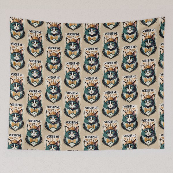 Item preview, Worship Me - The Royal Tuxedo Cat #1 designed and sold by Electric-Easel.