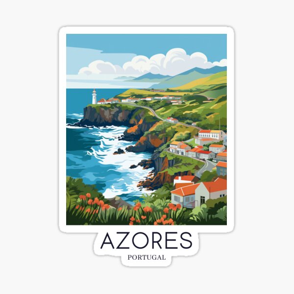 Item preview, A Pop Art Travel Print of Azores - Portugal designed and sold by StudioRedKoala.