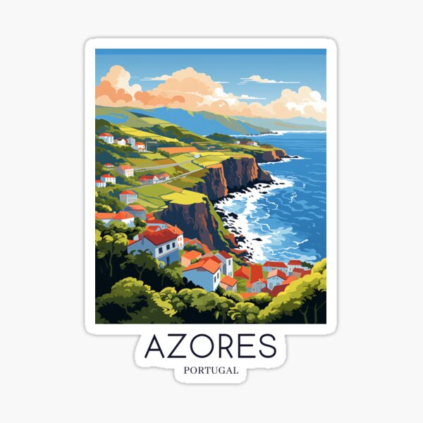 Item preview, A Pop Art Travel Print of Azores - Portugal designed and sold by StudioRedKoala.