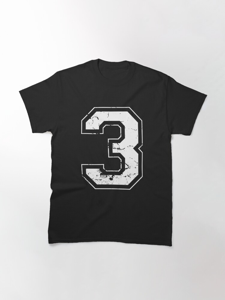 Jersey Number #3 Three Athletic Style Sports Graphic Premium T-Shirt