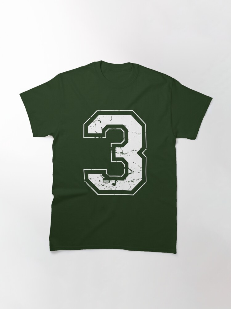 Jersey Number #3 Three Athletic Style Sports Graphic Premium T-Shirt