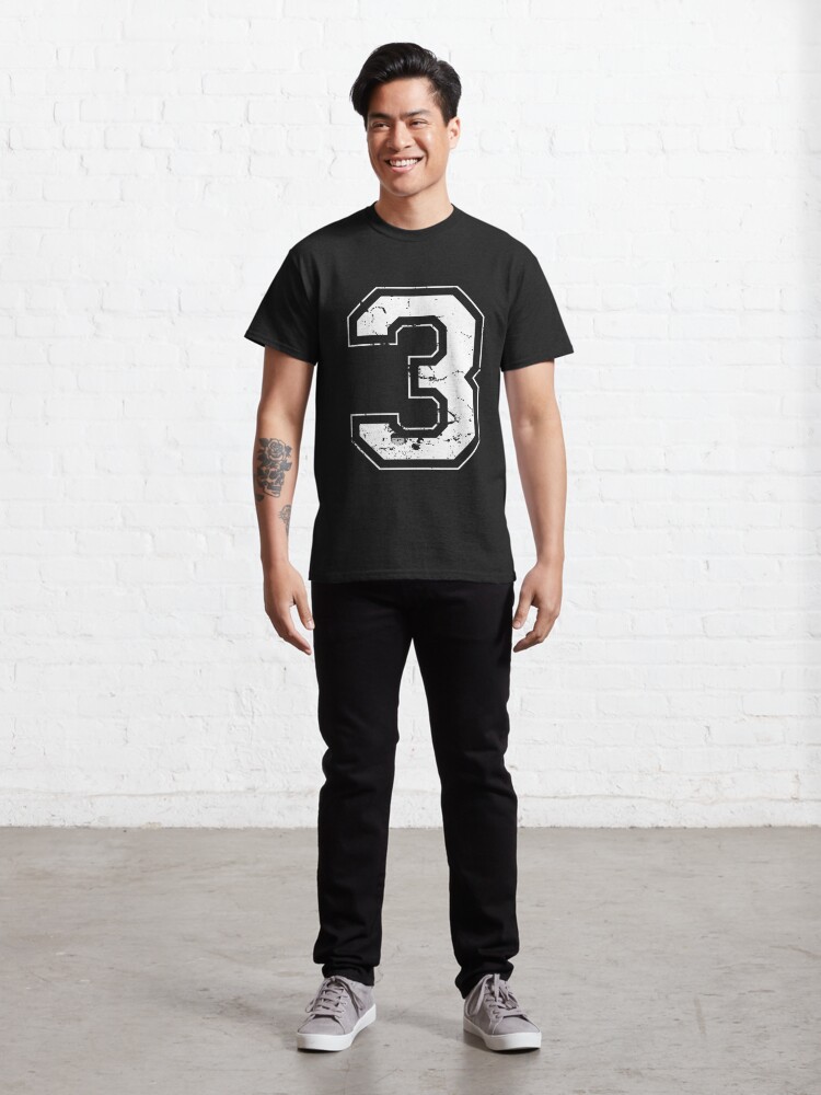 Jersey Number #3 Three Athletic Style Sports Graphic Premium T-Shirt