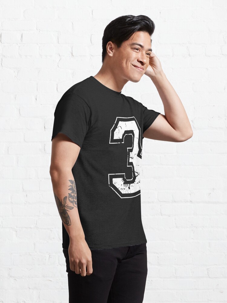 Jersey Number #3 Three Athletic Style Sports Graphic Premium T-Shirt