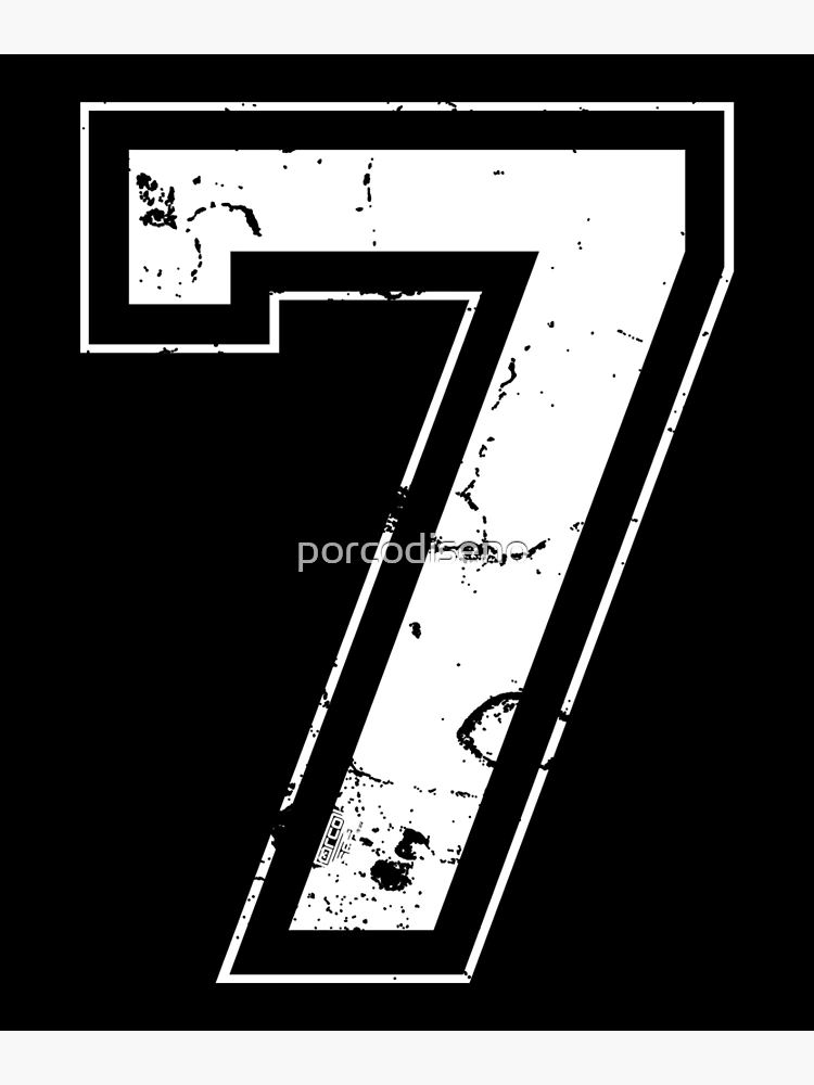 Number 7 Seven White Jersey Sports Athletic Player  Poster for Sale by  porcodiseno