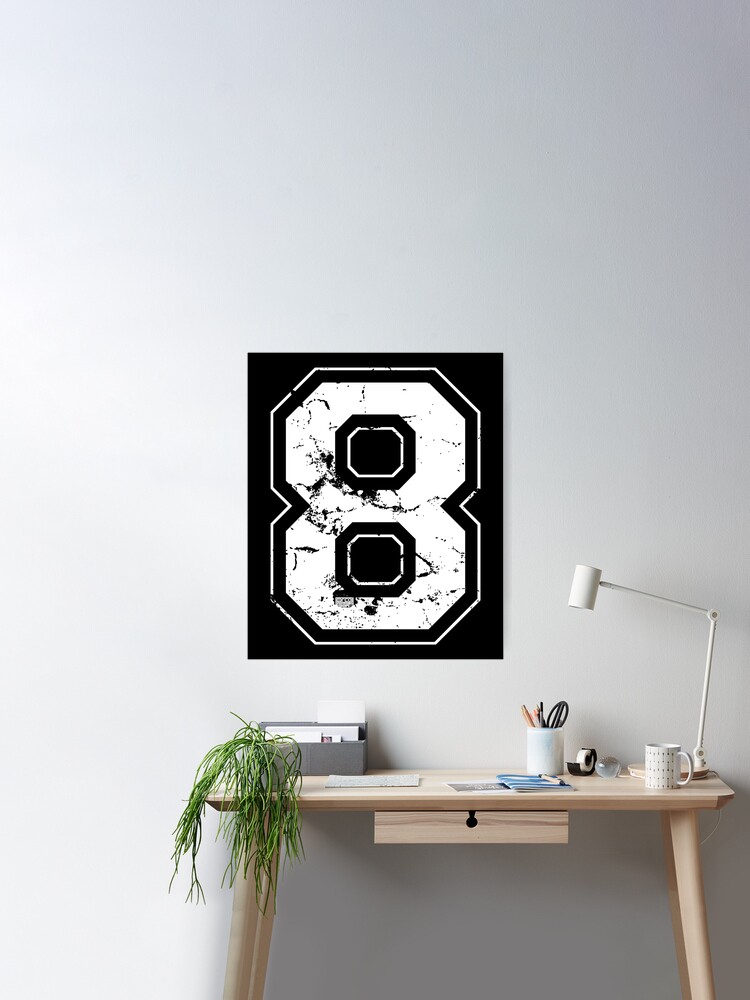 Number 8 Eight Gray Jersey Sports Athletic Player Poster for Sale by  porcodiseno