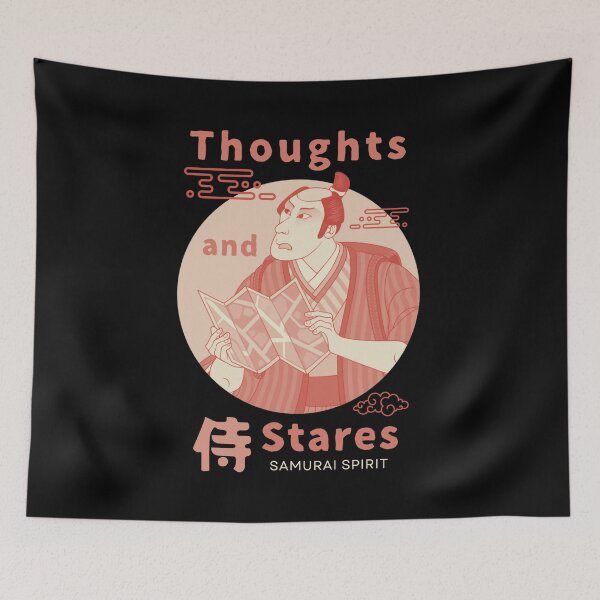 Item preview, Thoughts and Stares with Japanese Samurai Spirit (orange) designed and sold by Mika2525-smile.