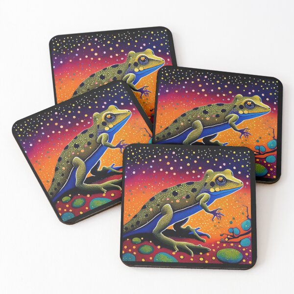 Item preview, Australian Gecko Aboriginal Dot Art Painting Colourful designed and sold by Michael Voyler.
