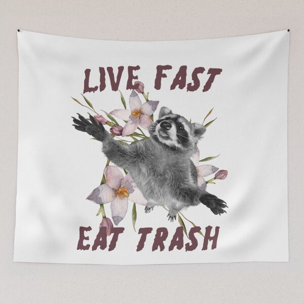 Item preview, Live Fast Eat Trash designed and sold by ArtofAddison.