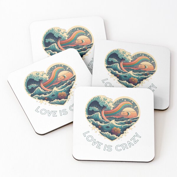 Item preview, Heart Wave Themed Love Is Crazy designed and sold by Psycho-Crazy.