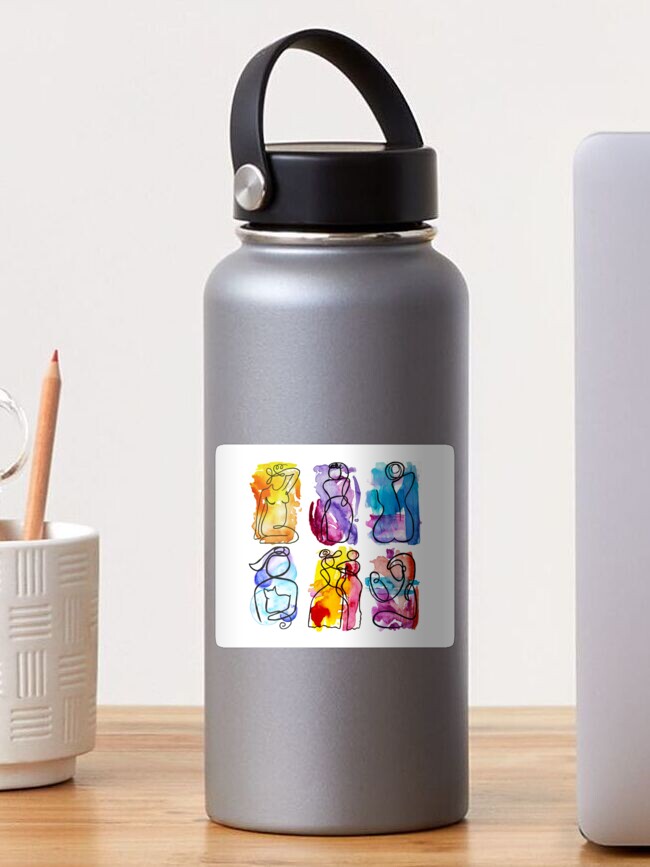Thumbnail 1 of 3, Sticker, Colorful Women Existing in Lines designed and sold by ThespisMedia.