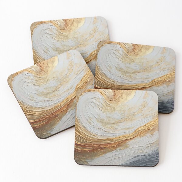Item preview, Golden swirls in white clay ! designed and sold by UmagineArts.