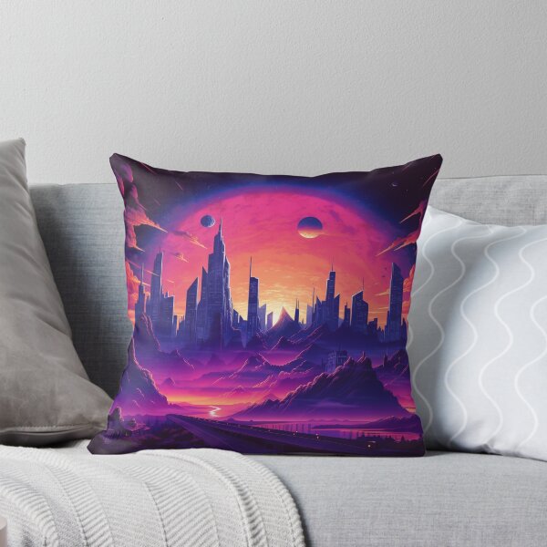 Item preview, Retro City Skyline || Neon Lights, Retrowave Synthwave Futuristic, Night City designed and sold by UmuuStudio.