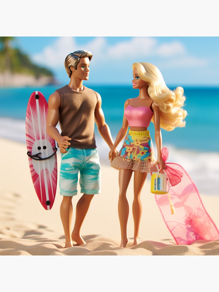Barbie and Ken at the Beach | Sticker