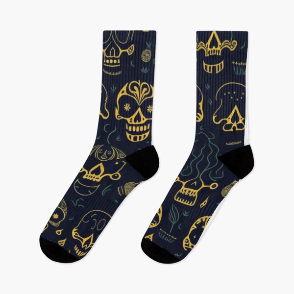 Item preview, Macabre Sugar Skulls and Cursed Candlelit Pumpkins T-shirt Design designed and sold by FemmeFlair.