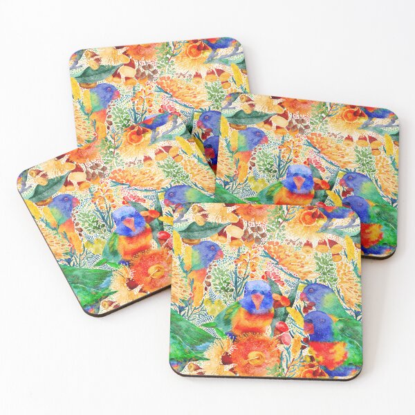 Item preview, Rainbow Lorikeet Botanical Garden designed and sold by Sketchbook Designs.