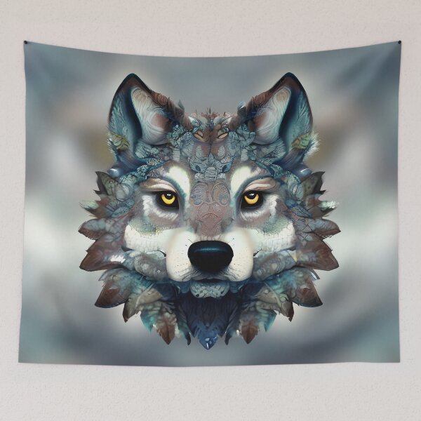 Item preview, WOLF SHAMAN of Flowing Rivers designed and sold by MoodyMuseArt.