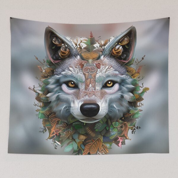 Item preview, WOLF SHAMAN the Earth Guardian designed and sold by MoodyMuseArt.