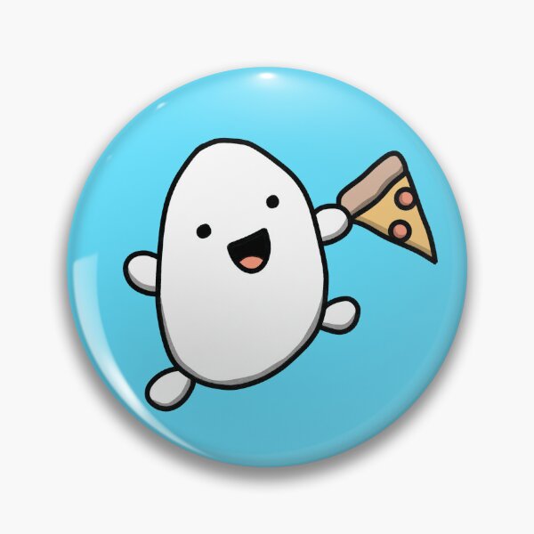 Item preview, Egg Dude Happy with Pizza designed and sold by EgoMachine.