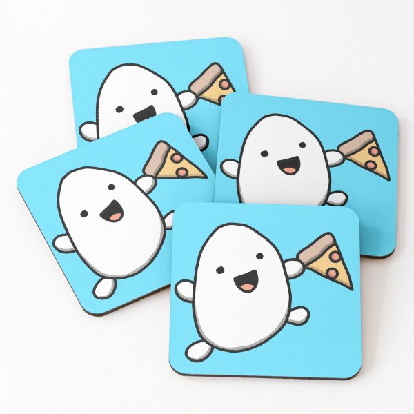Item preview, Egg Dude Happy with Pizza designed and sold by EgoMachine.