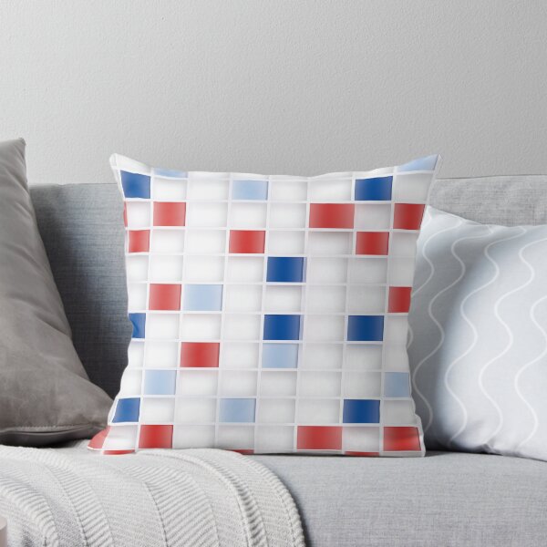 Item preview, white grid table red and blue designed and sold by nookerkam.