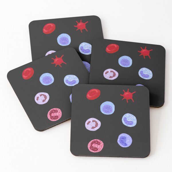 Item preview, Hand Drawn Blood Cells Pattern Black Background designed and sold by SofiaSava01.