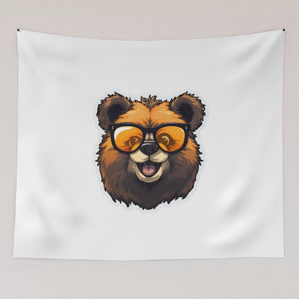 Item preview, Cute Funny Bear with Glasses designed and sold by ZappyP.