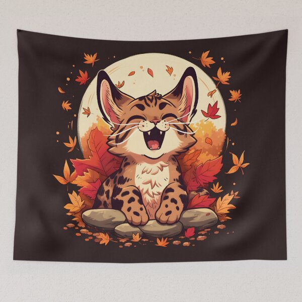 Item preview, Smiling Bob Kitten on Rocks with Full Moon designed and sold by InkedBeasts.