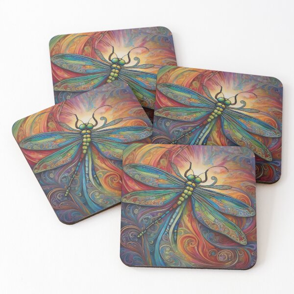 Item preview, Dragonfly Art Nouveau Painting designed and sold by druidwolfart.