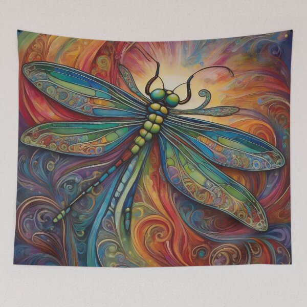Item preview, Dragonfly Art Nouveau Painting designed and sold by druidwolfart.