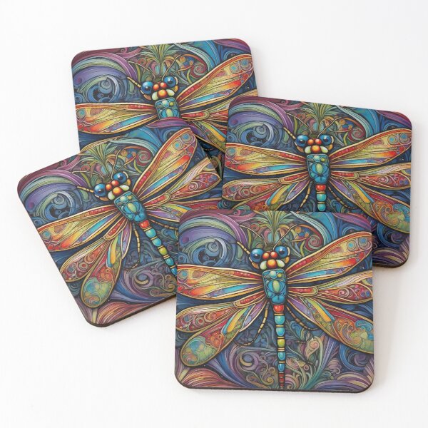 Item preview, Dragonfly Art Nouveau Painting designed and sold by druidwolfart.