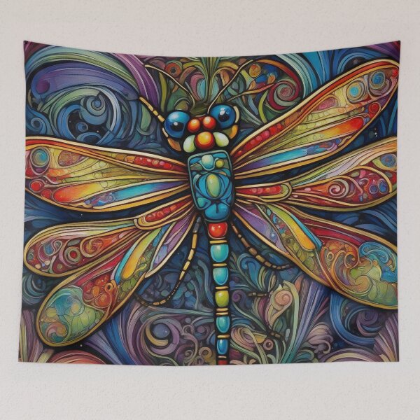 Item preview, Dragonfly Art Nouveau Painting designed and sold by druidwolfart.