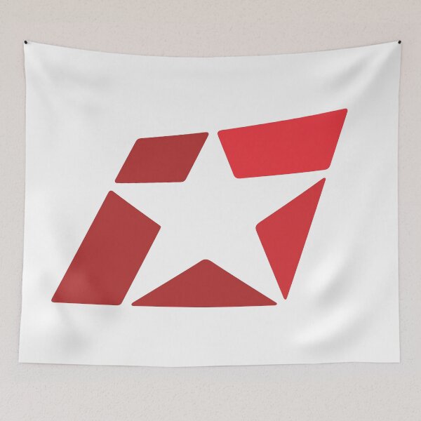 Item preview, The Bold energetic and mobile Red Star Graphic in Negative Space Design Style. designed and sold by Wiggly Lines.