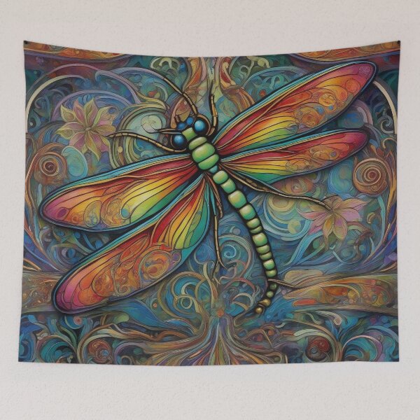Item preview, Dragonfly Art Nouveau Painting designed and sold by druidwolfart.