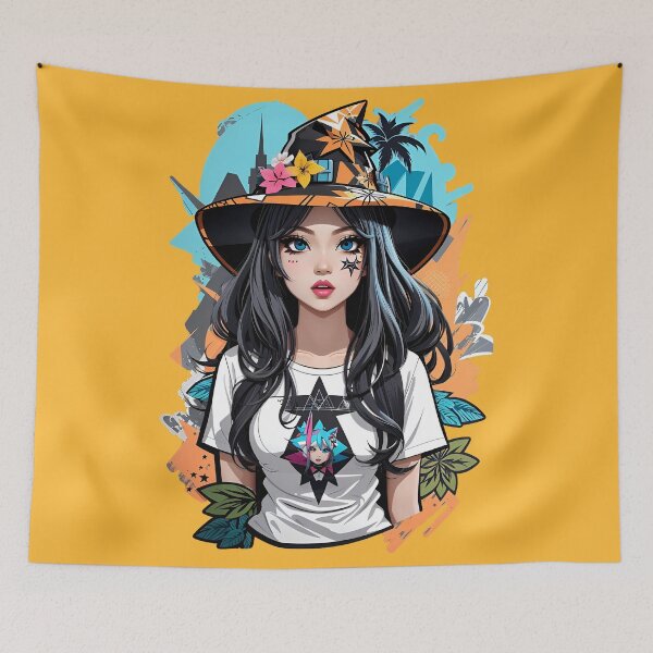 Item preview, Street-Styled Kawaii Witch - Modern Anime Artwork designed and sold by FuroAI.