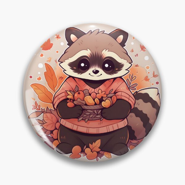 Item preview, Lindo mapache con suéter de terracota designed and sold by InkedBeasts.