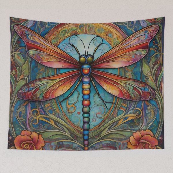 Item preview, Dragonfly Art Nouveau Painting designed and sold by druidwolfart.