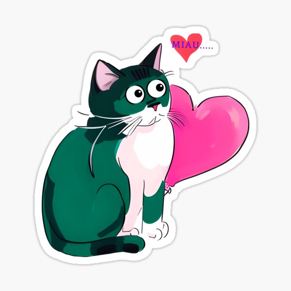 cat of my heart Sticker