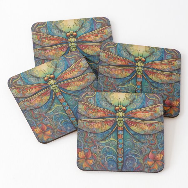 Item preview, Dragonfly Art Nouveau Painting designed and sold by druidwolfart.