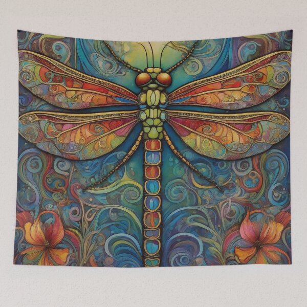 Item preview, Dragonfly Art Nouveau Painting designed and sold by druidwolfart.