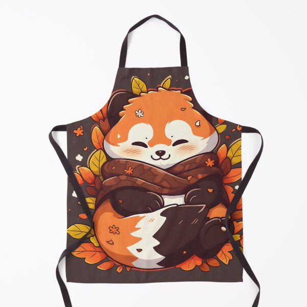 Item preview, Anime Red Panda Smiling in Fall Leaves designed and sold by InkedBeasts.
