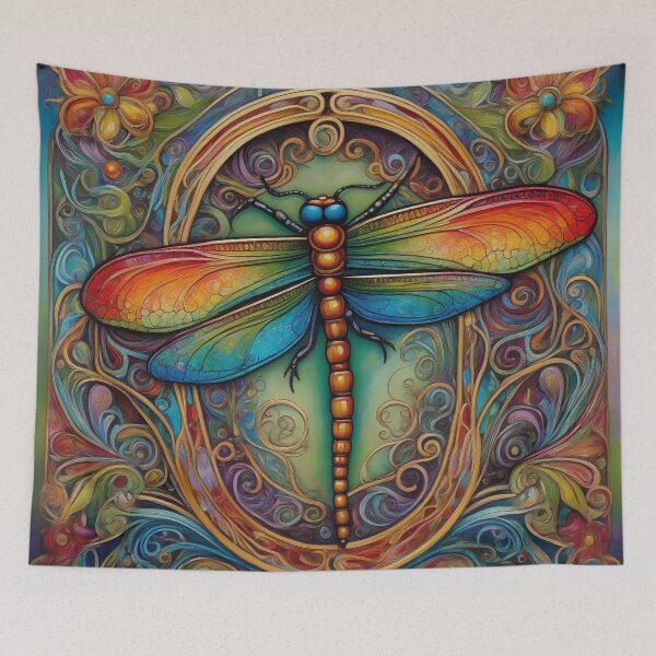 Item preview, Dragonfly Art Nouveau Painting designed and sold by druidwolfart.